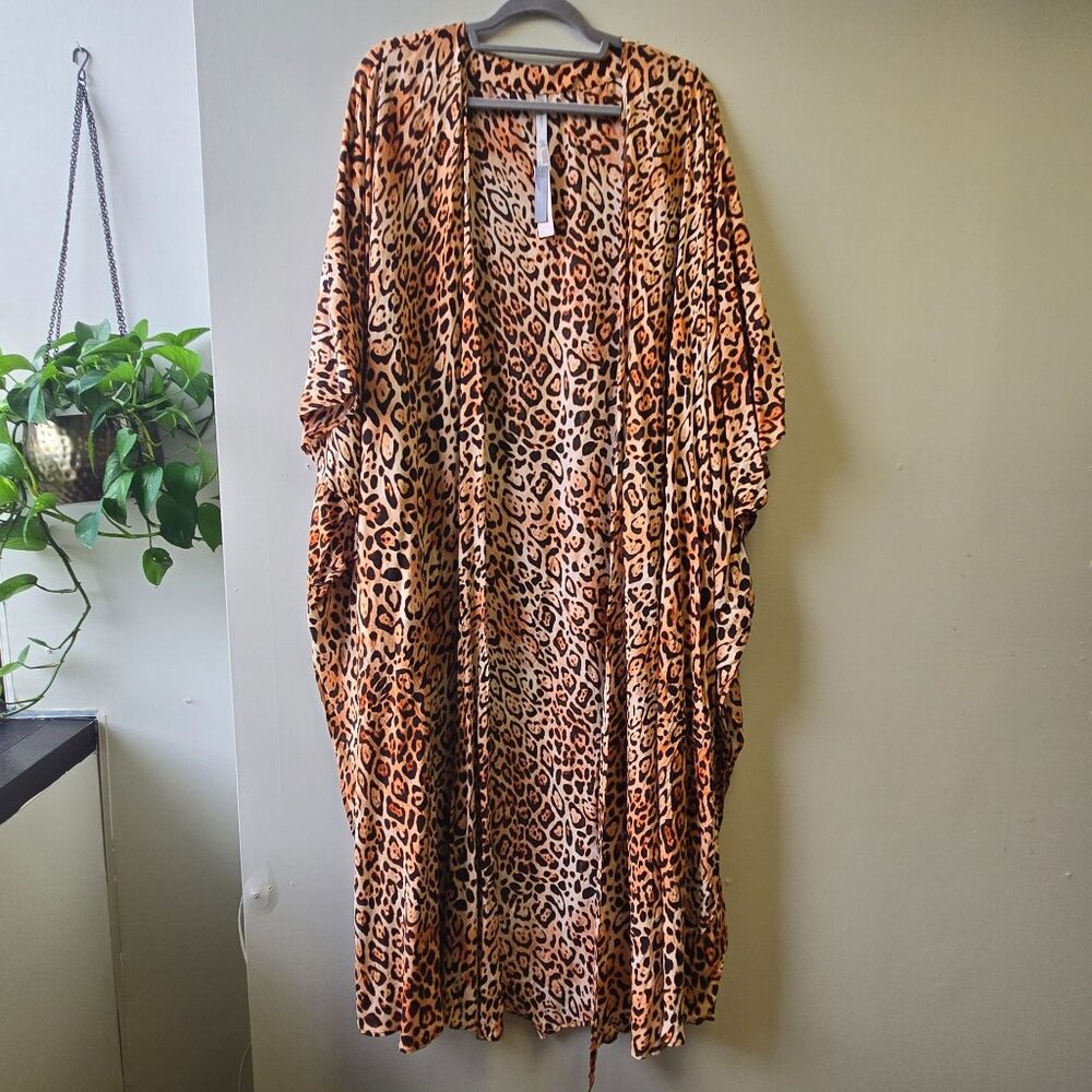 NWT‎ Victorias Secret Swim Leopard Print Kimono Cover Up M/L